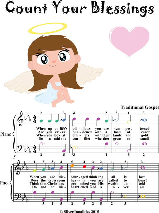 Title details for Count Your Blessings Easy Piano Sheet Music with Colored Notes by Traditional Gospel - Wait list